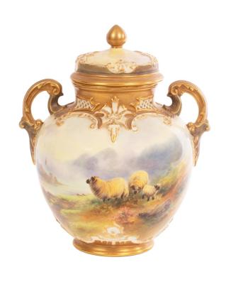 A Royal Worcester two-handled vase and