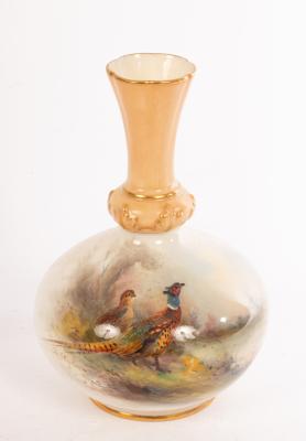A Royal Worcester bottle vase painted