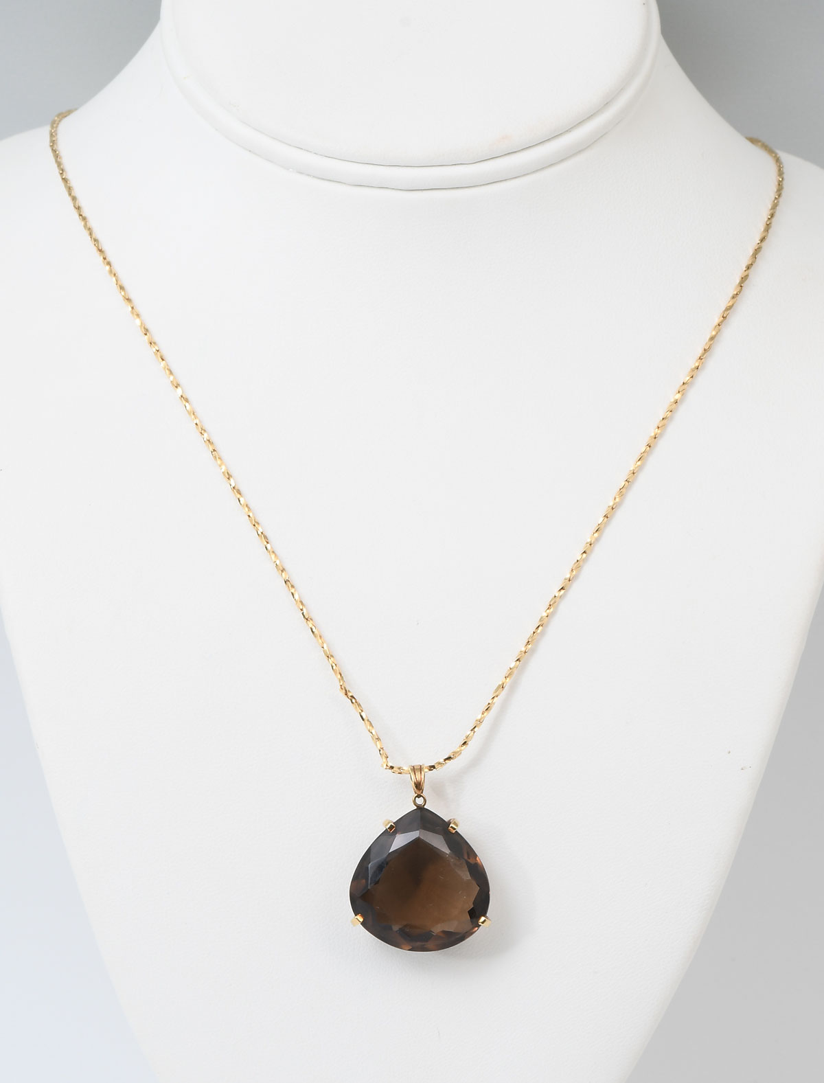 18K SMOKY QUARTZ PENDANT CHAIN  36bce3