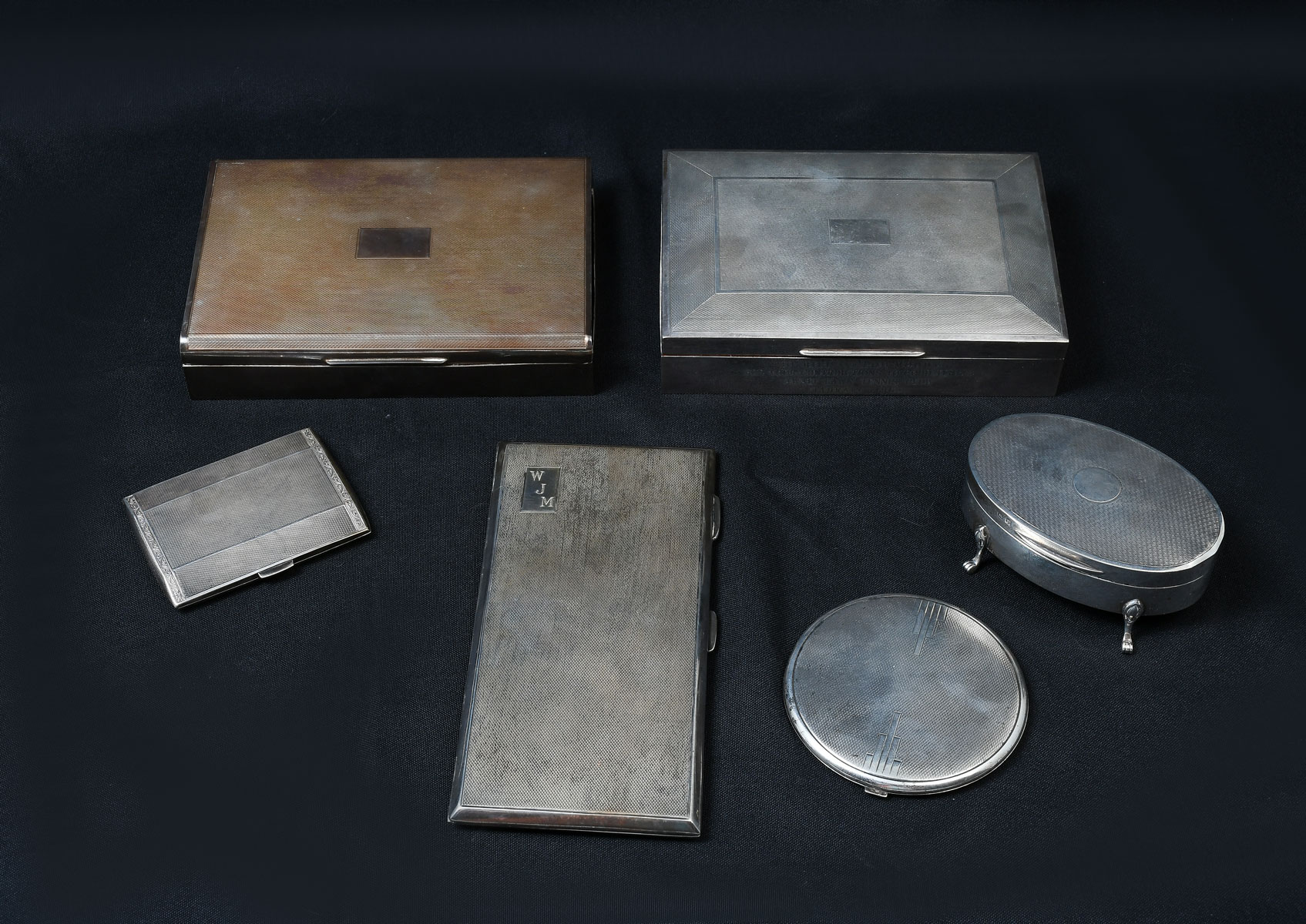 6 PC STERLING SILVER BOX COMPACT 36bcdb