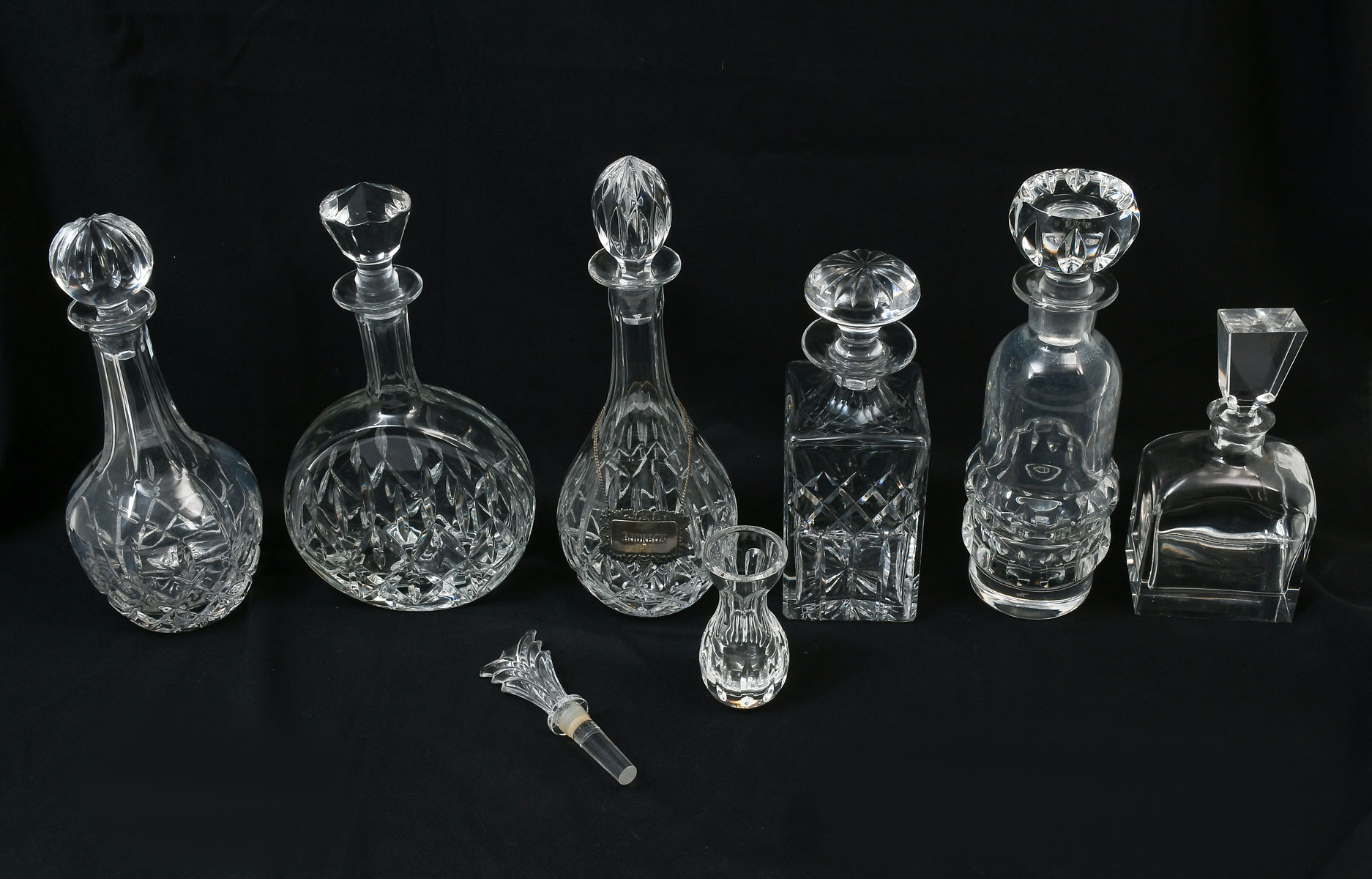 6 CRYSTAL DECANTERS TO INCLUDE