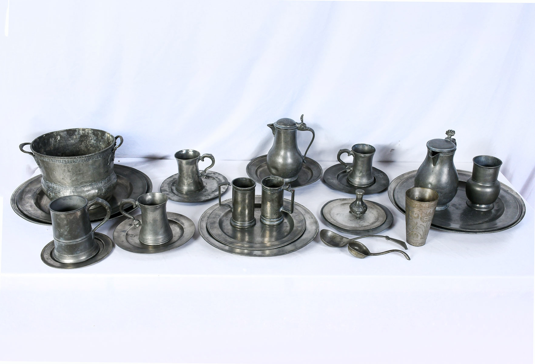 27 PC. EARLY ENGLISH PEWTER COLLECTION: