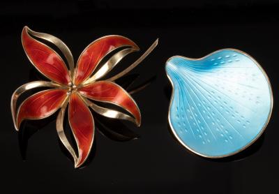 A Norwegian floral spay brooch