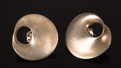 A pair of Georg Jensen style silver