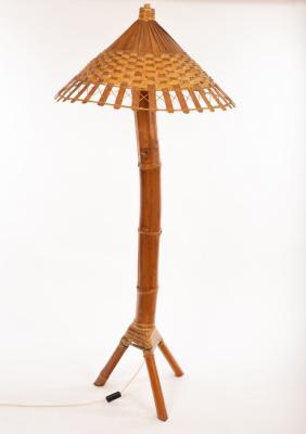 A decorative bamboo floor standing