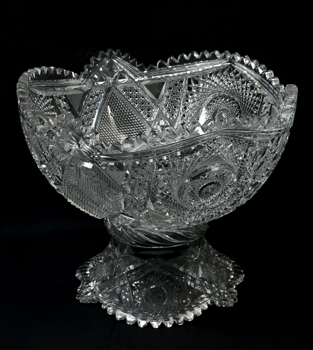 AMERICAN BRILLIANT CUT CRYSTAL PUNCH