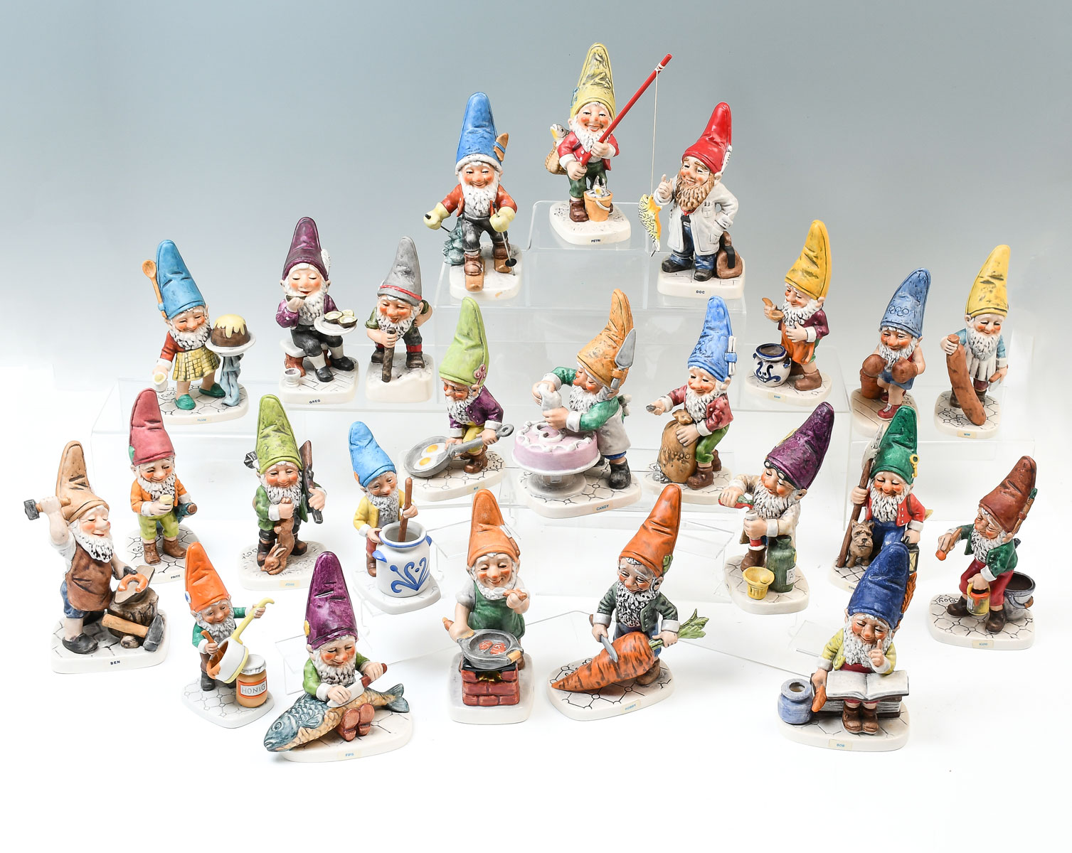 24 PC GOEBEL PORCELAIN GNOME COLLECTION  36be83