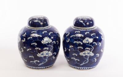 A pair of blue and white Chinese