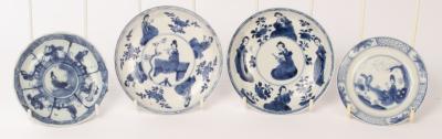 Four Chinese blue and white porcelain