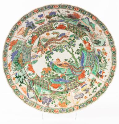 A famille verte circular dish, Qing