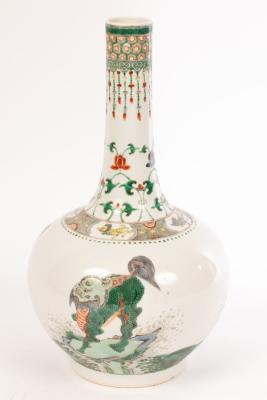 A Chinese famille vert vase, Tianqiuping,