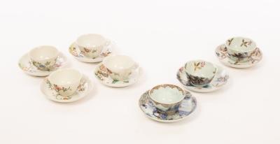 Seven Chinese export tea bowls