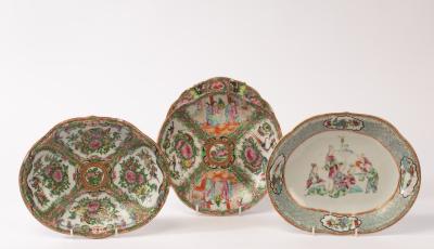 Three Chinese export famille rose porcelain