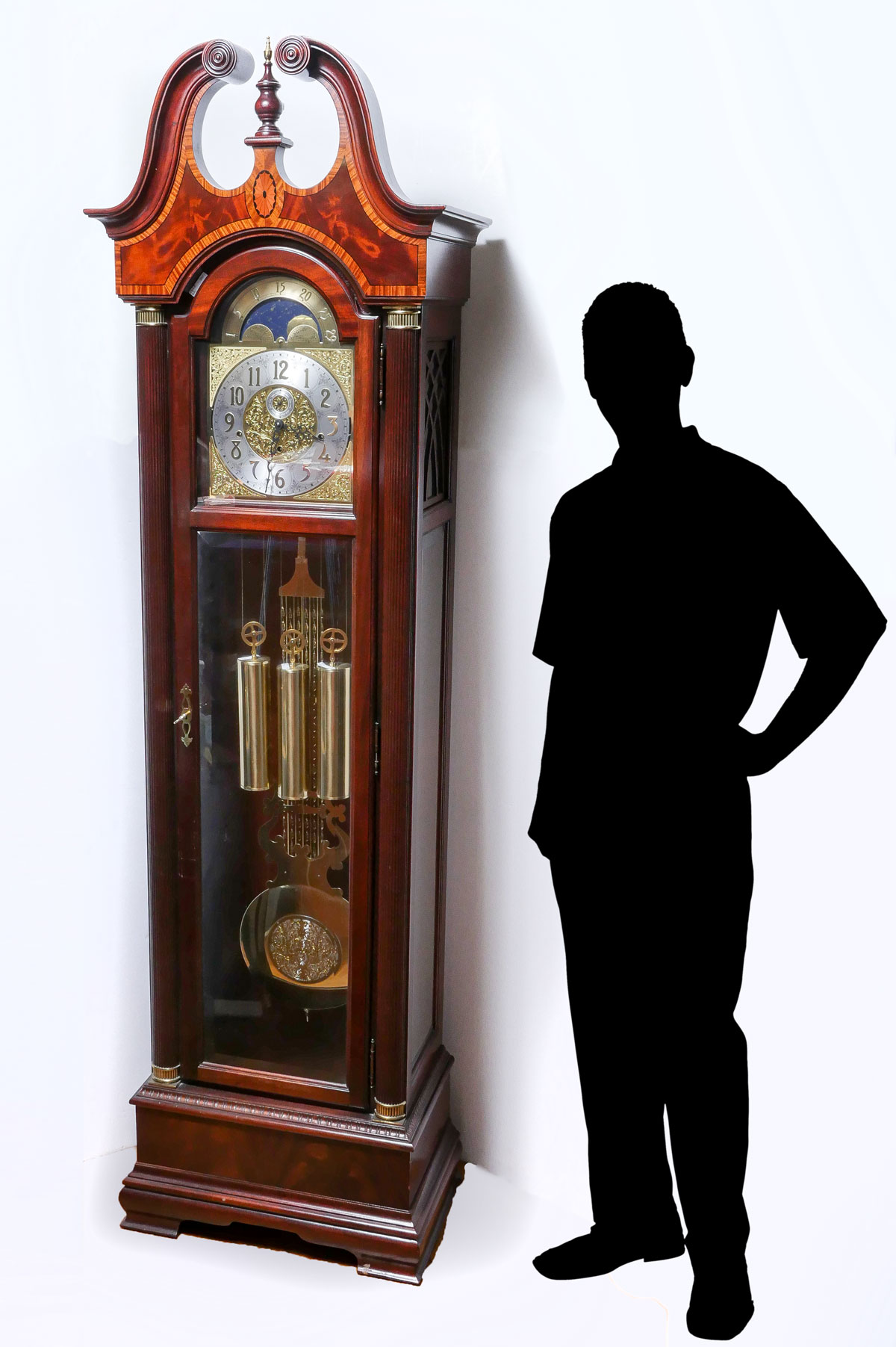 HOWARD MILLER GRANDFATHER CLOCK: Surmounted