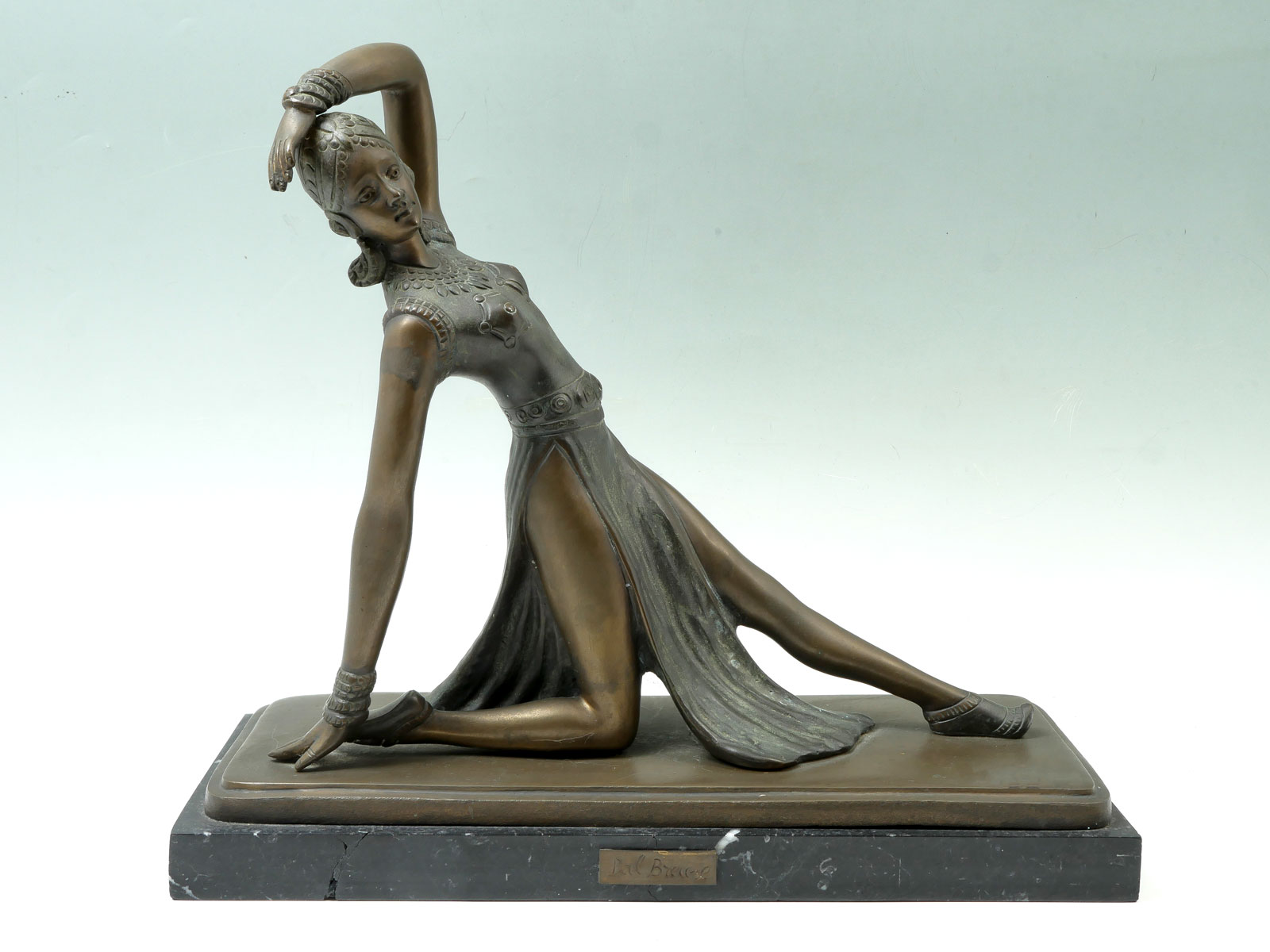 ART DECO STYLE SLAVE DANCER BRONZE  36c07a