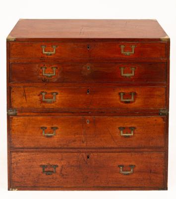 A 19th Century campaign chest, in two