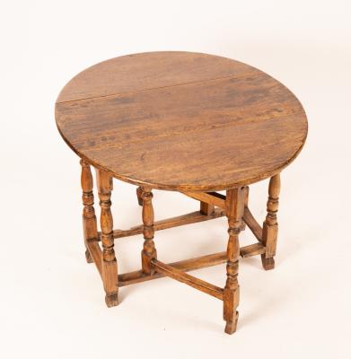 A James II walnut gateleg table,