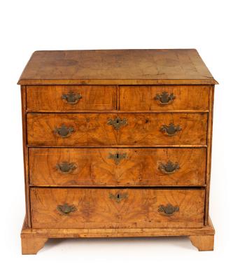 A William and Mary walnut chest