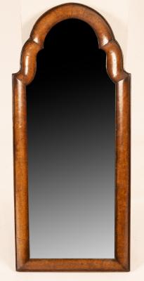 A burr elm mirror with wall arched