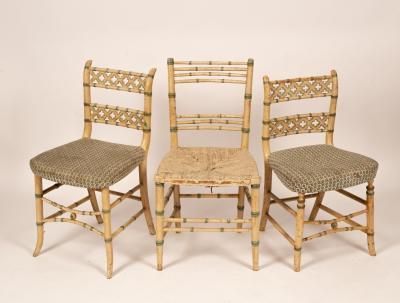 A pair of painted faux bamboo chairs 36c1f0