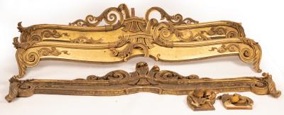 Three carved giltwood window pelmets,