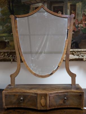 A George III mahogany box mirror,