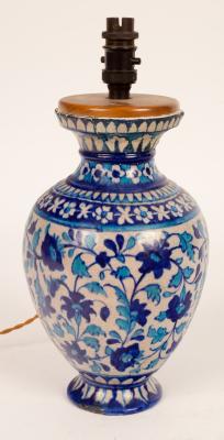 An Iznik style table lamp, 40cm high