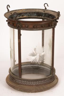A brass framed hall lantern of