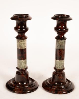 A pair of Victorian Cornish serpentine 36c219