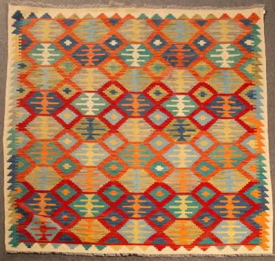 An Anatolian Kilim with a polychrome 36c229