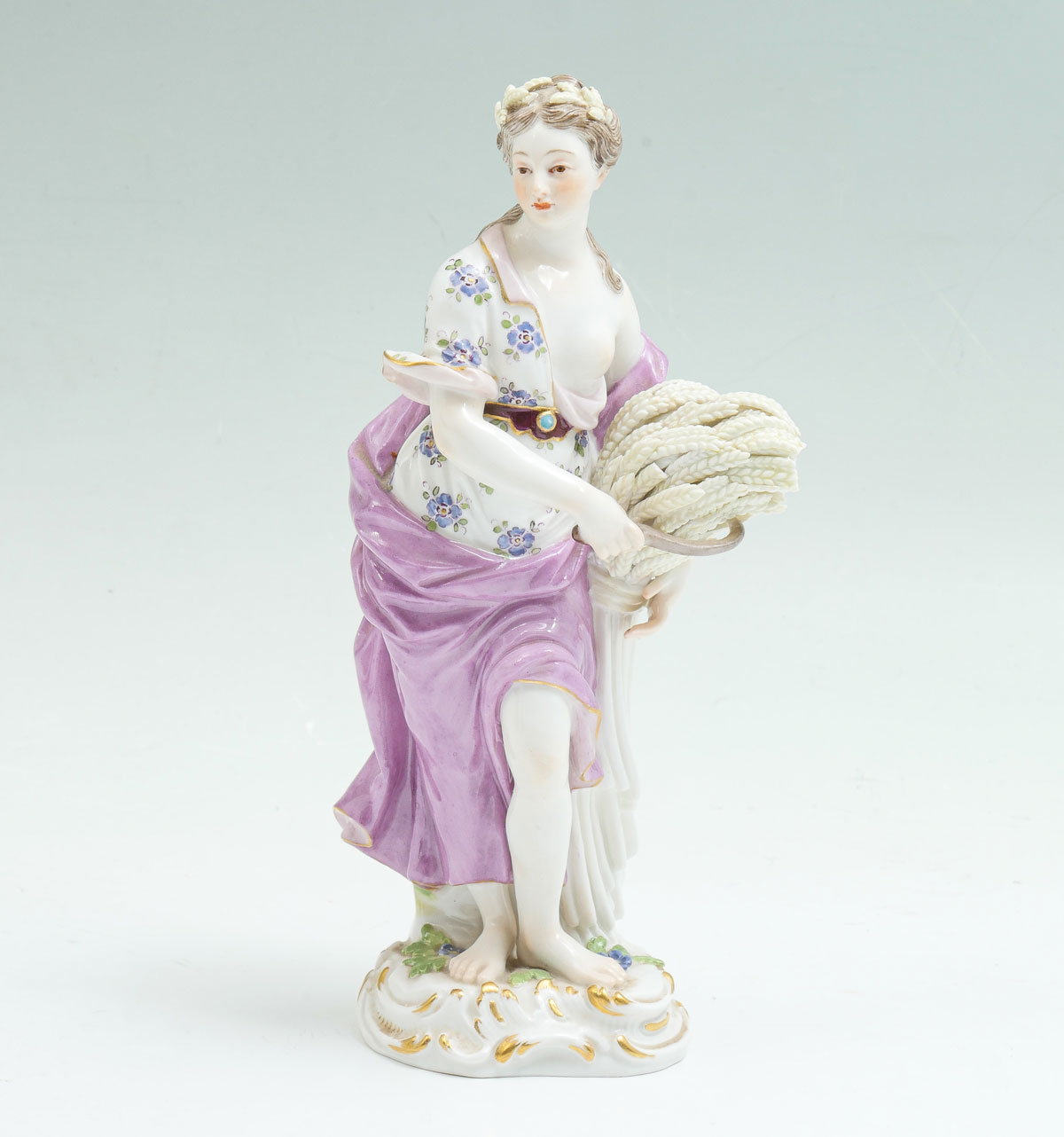 MEISSEN FIGURE WOMAN W/ WHEAT: