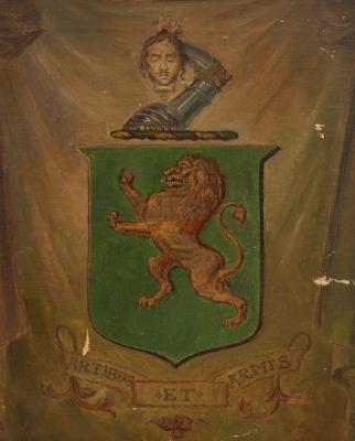 A 19th Century painted Coat of Arms,