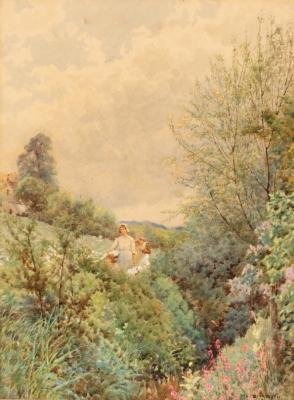 Miller Smith (1854-1937)/A Country Walk/signed/watercolour,