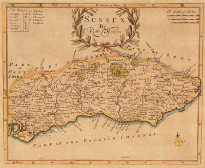 Robert Morden/Map of Surrey and/Timothei