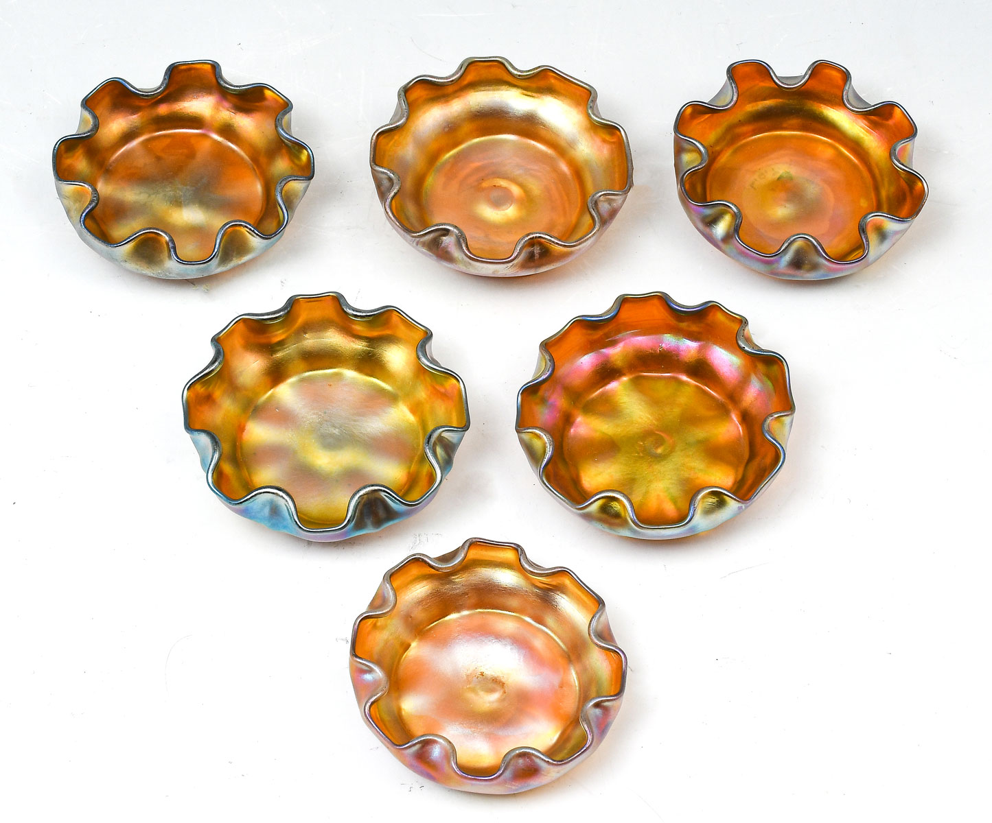 6 PC. LOUIS COMFORT TIFFANY NUT