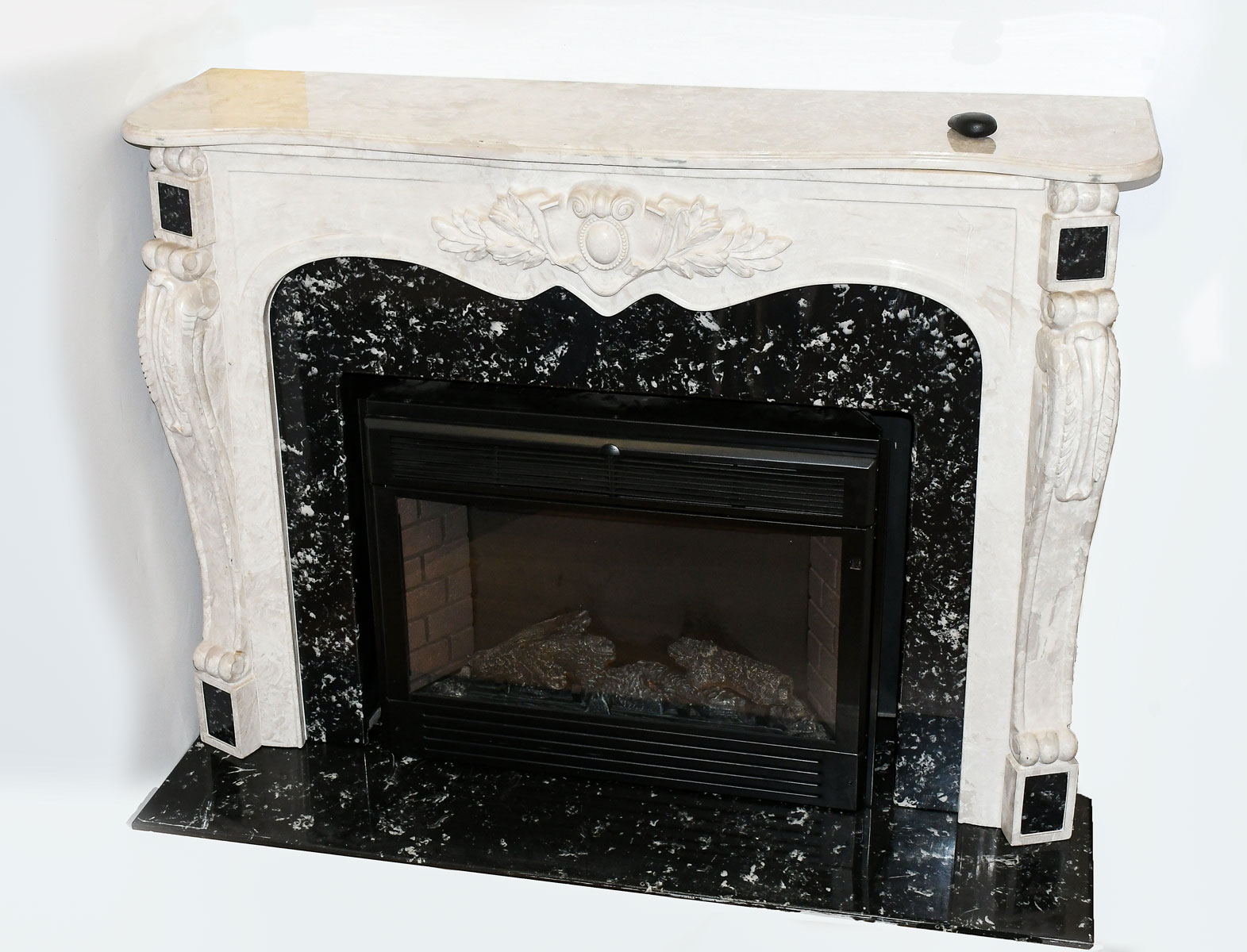 CAST STONE FIREPLACE SURROUND WITH 36c321