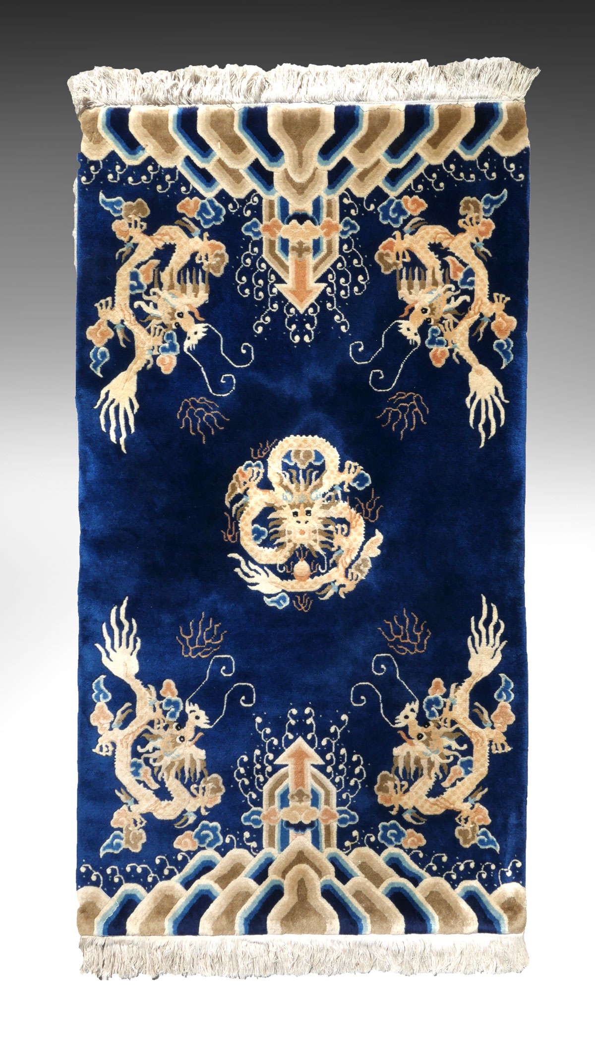 ART DECO CHINESE DRAGON CARPET: