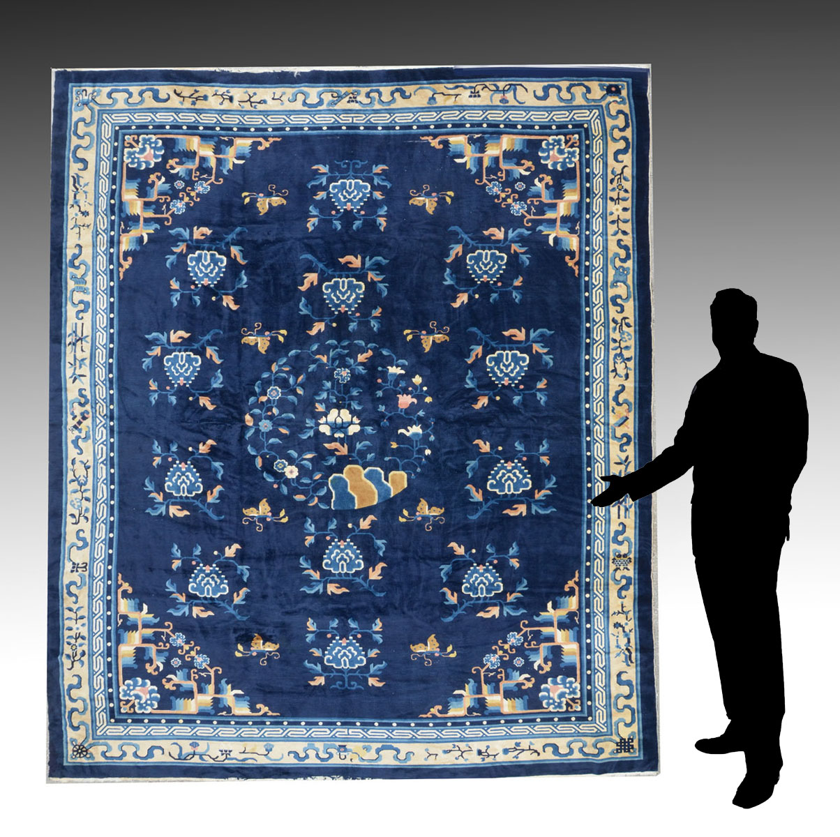 CHINESE HAND KNOTTED WOOL RUG,