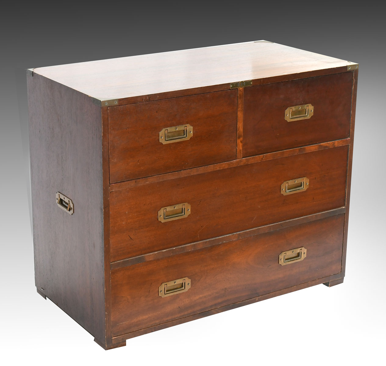 ENGLISH 4 DRAWER CAMPAIGN CHEST: