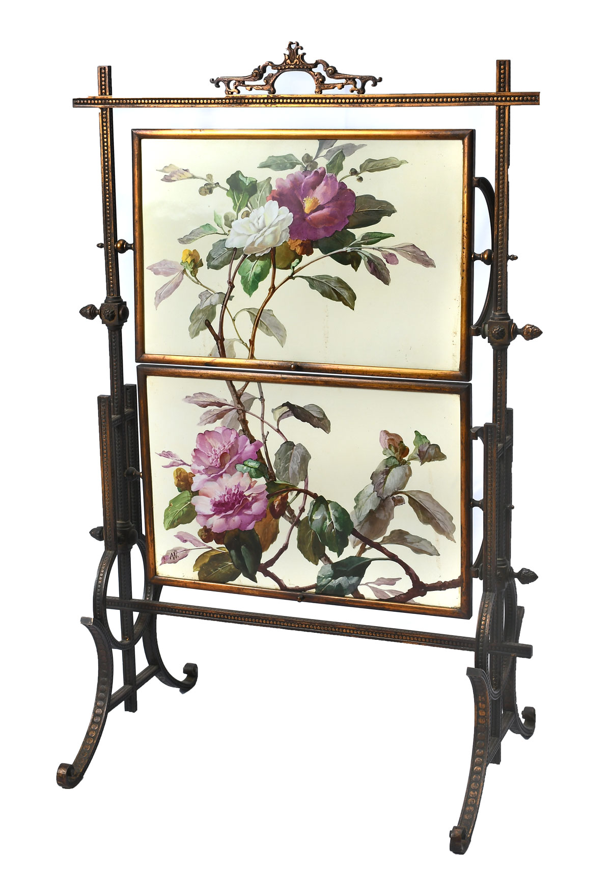 2 PANEL BRONZE PORCELAIN SCREEN  36c451