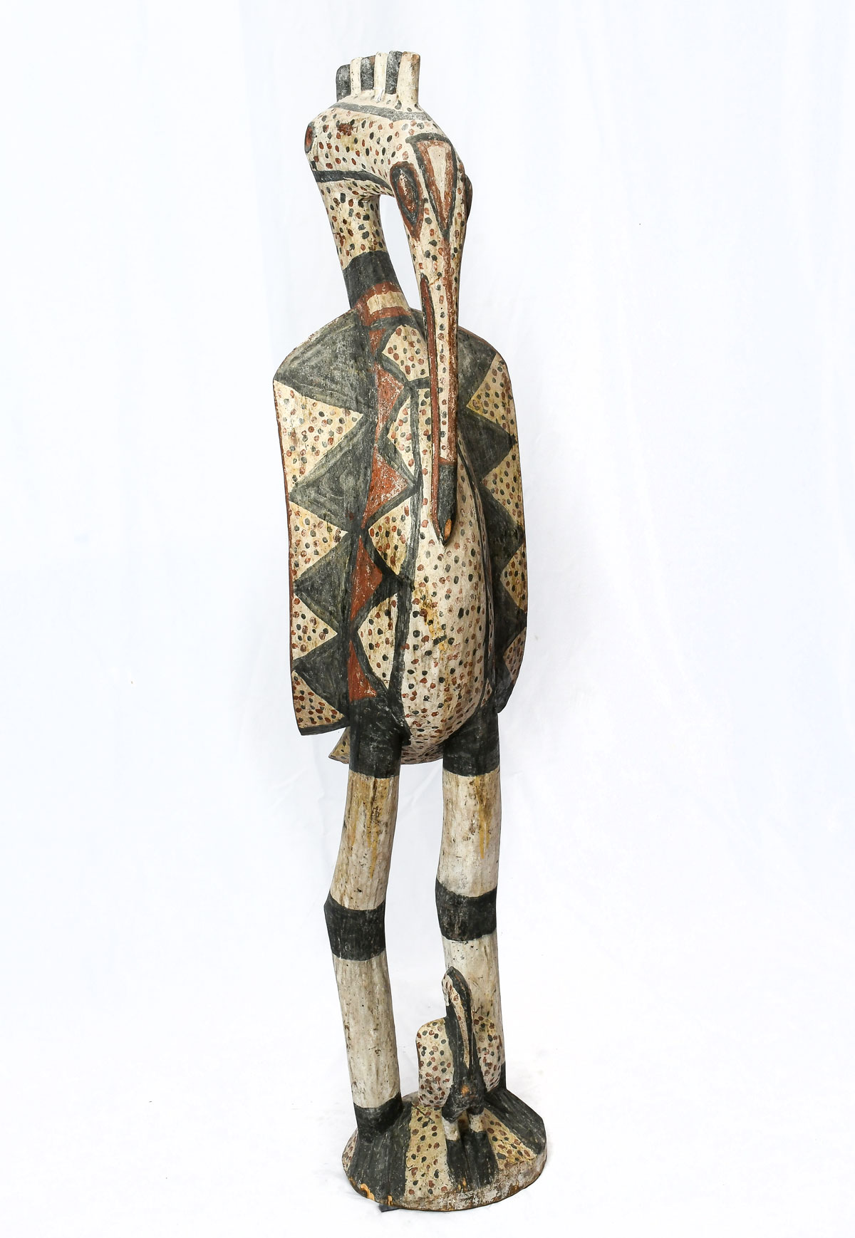CARVED AFRICAN BAGA BIRD STATUE: