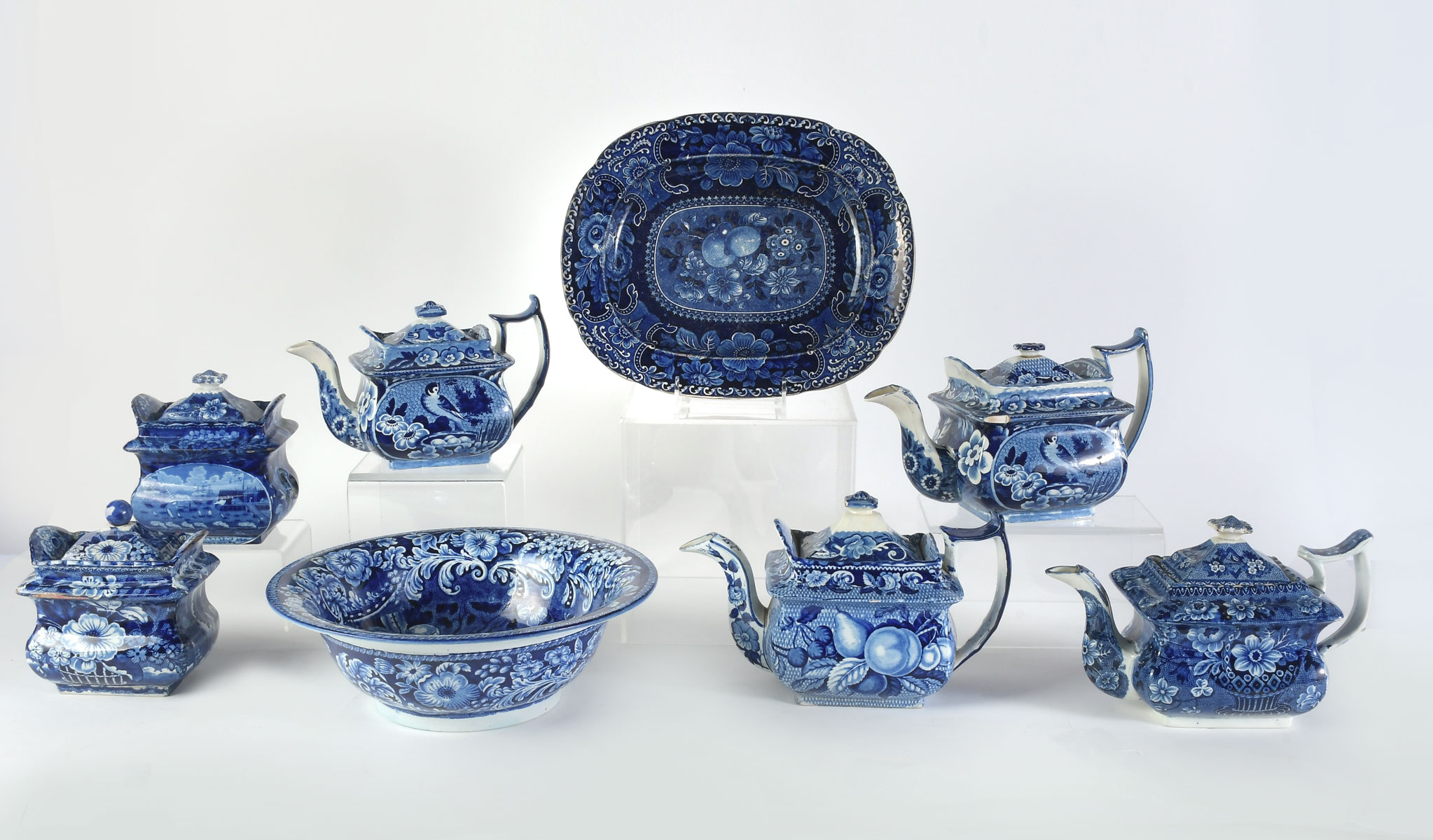 8 PC ENGLISH STAFFORDSHIRE TRANSFERWARE  36c4a9