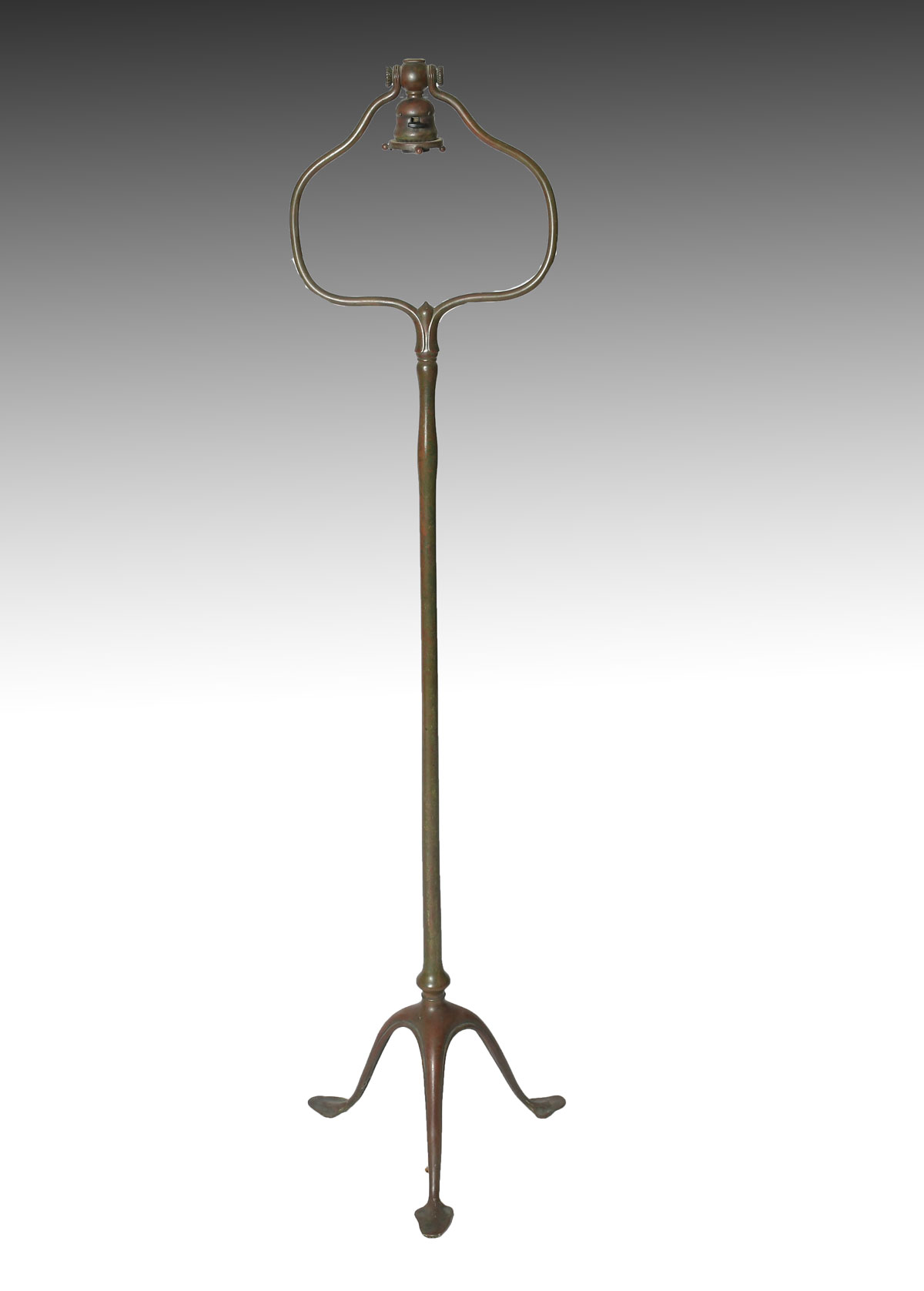 TIFFANY STUDIOS BRONZE HARP FLOOR LAMP