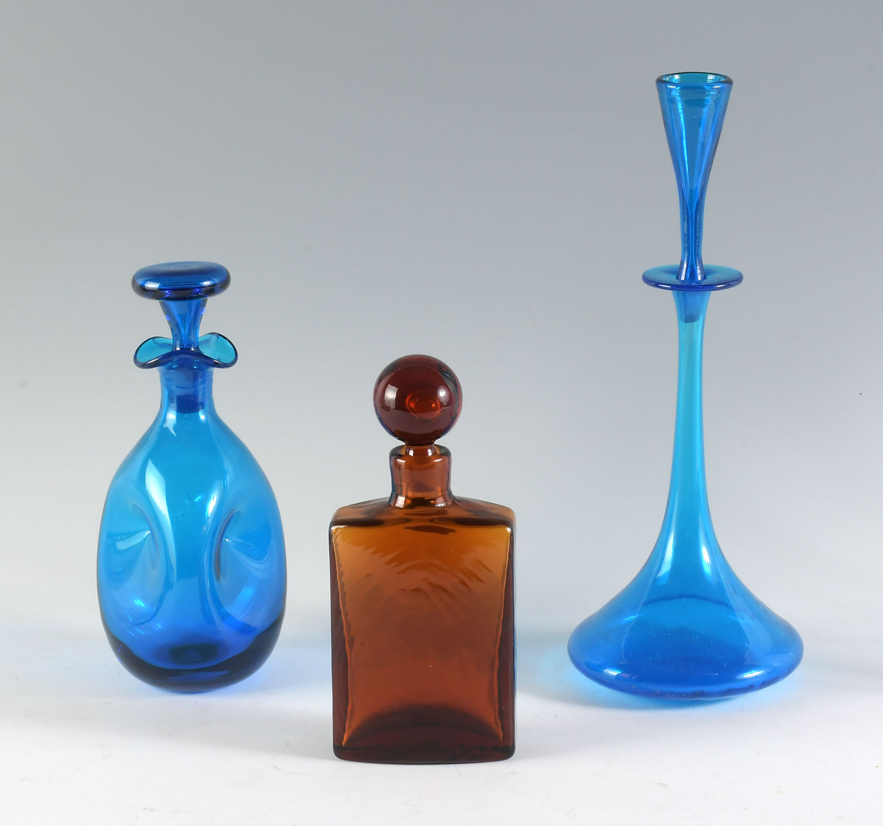 3 PC MID CENTURY BLENKO ART GLASS 36c4ff