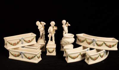 A pottery table centre piece, comprising