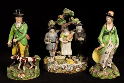 A Staffordshire pearlware group