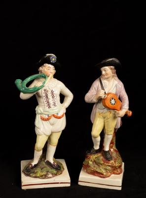 Two pearlware figures of musicians  36c533