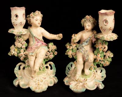 A matched pair of Derby porcelain