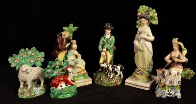 Six various pearlware figures to 36c53f
