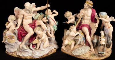 Two late 19th Century large Meissen